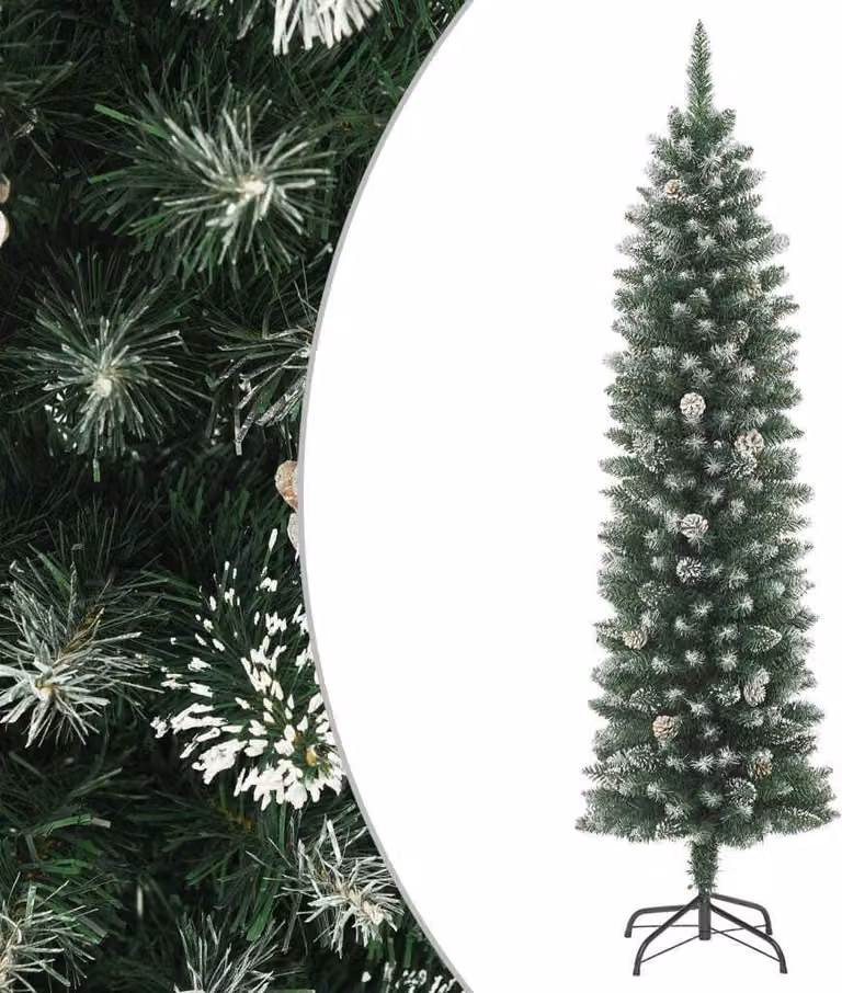 Maison Exclusive - Albero di Natale artificiale con supporto, modello slanciato, 150 cm, in PVC