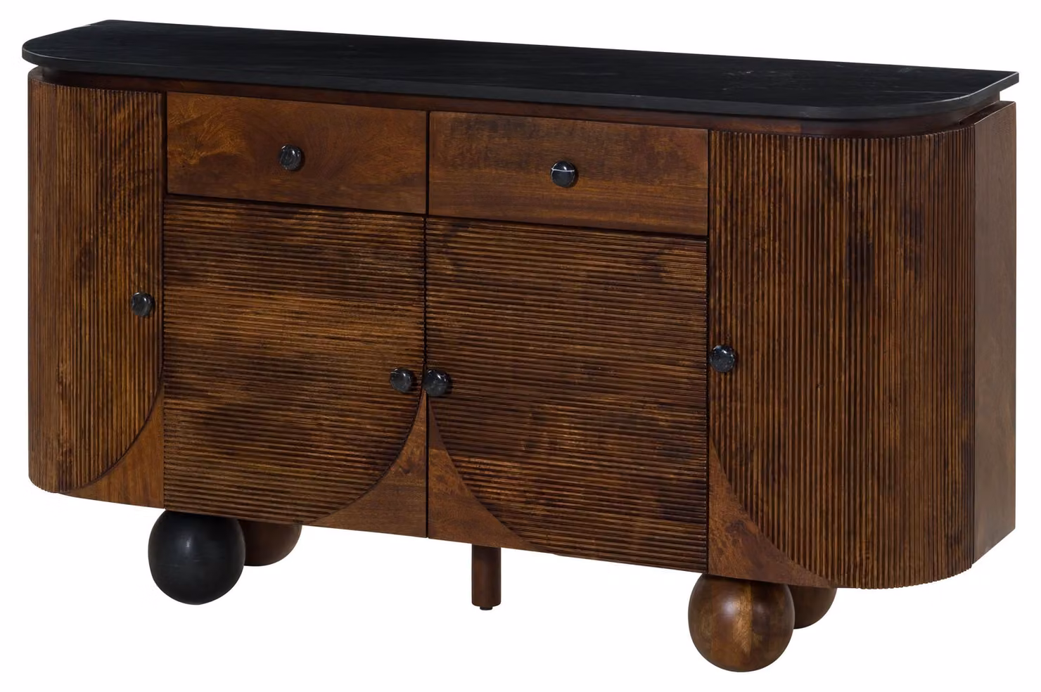 MASSIVMOEBEL24 | Credenza in legno di mango 150x40x80 laccato marrone scuro scuro FLORENZ #220
