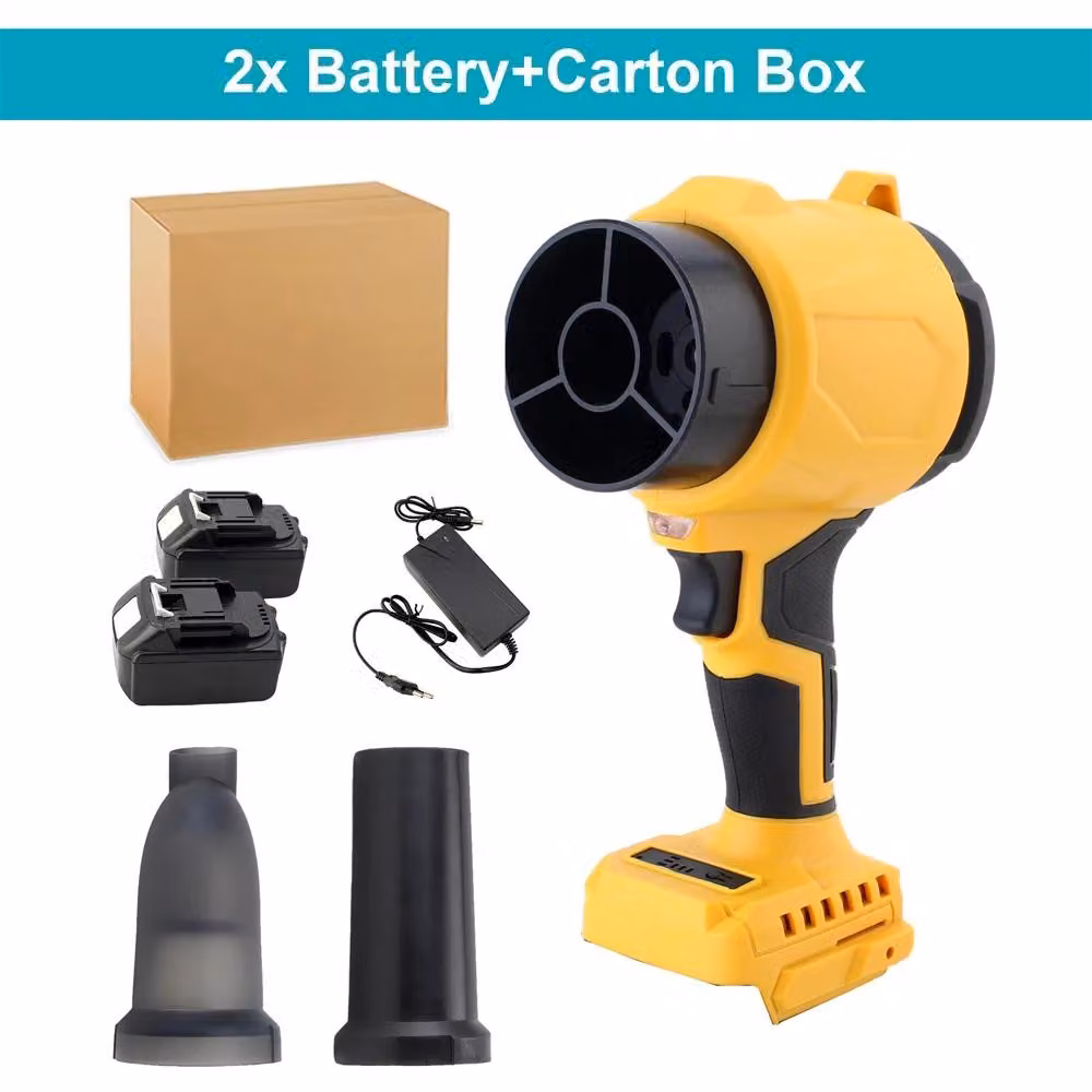Soffiatore a batteria turbo - Modello H28 - Motore brushless - 4000 W - 400 m/s - 300.000 giri/min - 2 batterie