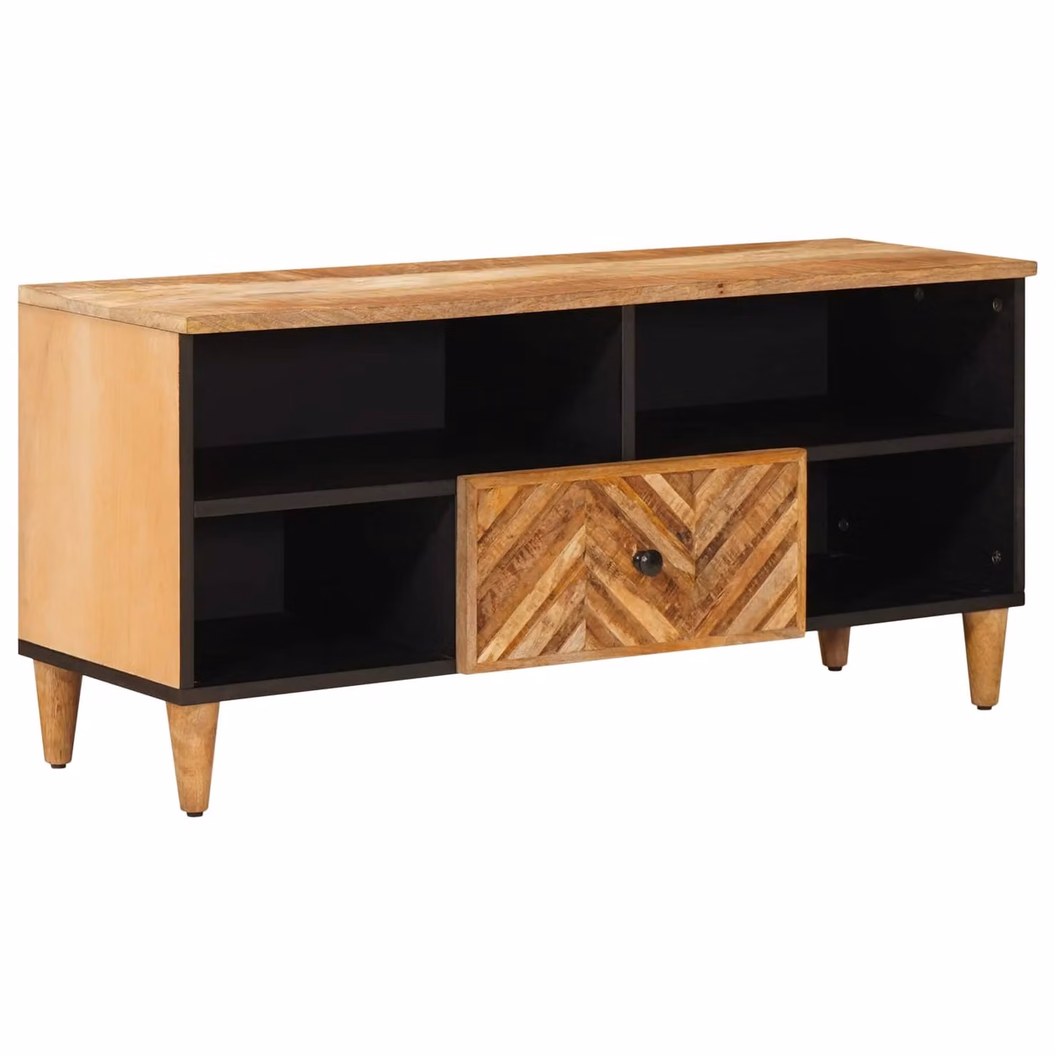 Armadio di stoccaggio moderno vidaXL in legno di mango marrone con cassetto L 100 cm x P 33,5 cm x H 46 cm