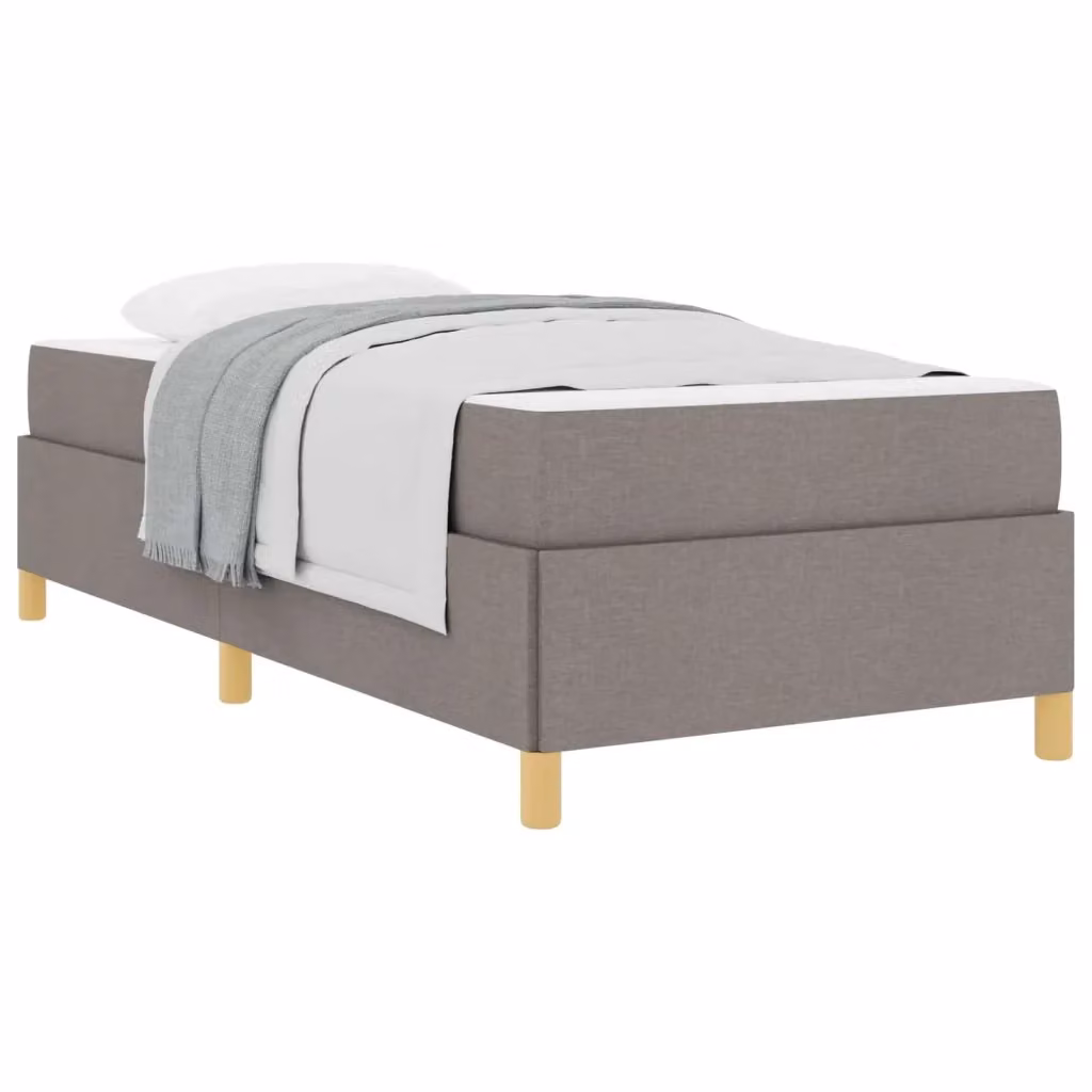 Struttura letto imbottita vidaXL in tessuto beige o grigio con legno, L: 80 cm, P: 200 cm, H: 140 cm – 2