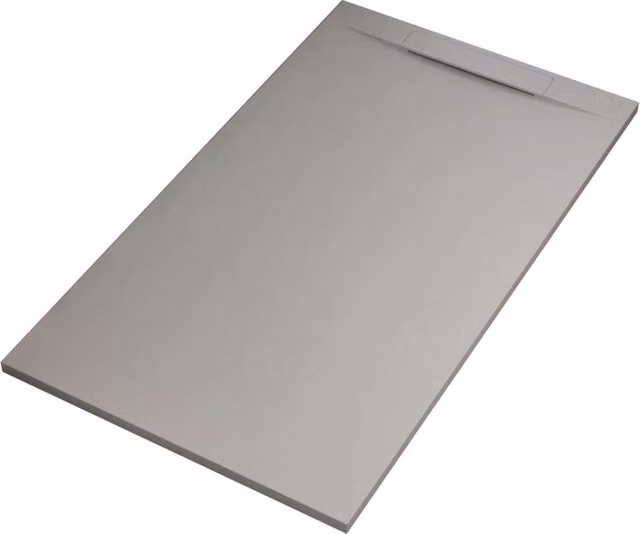 Piatto doccia in marmoresina grigio chiaro effetto pietra cemento vincent, misura 90x150