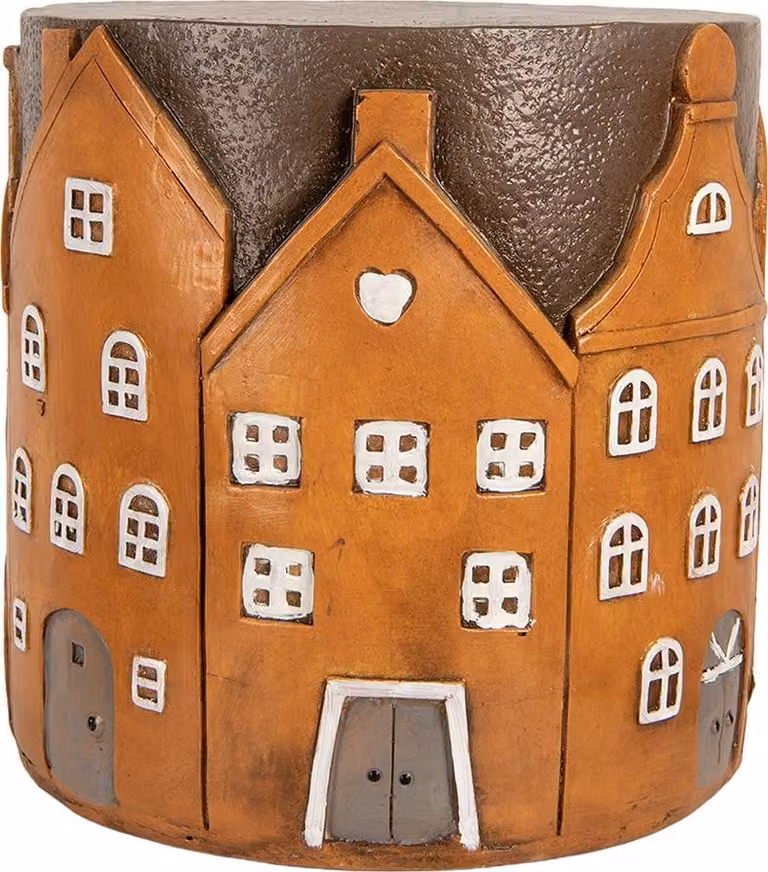 Tavolo da piantagione Clayre & Eef Ø 39x39 cm Plastica arancione