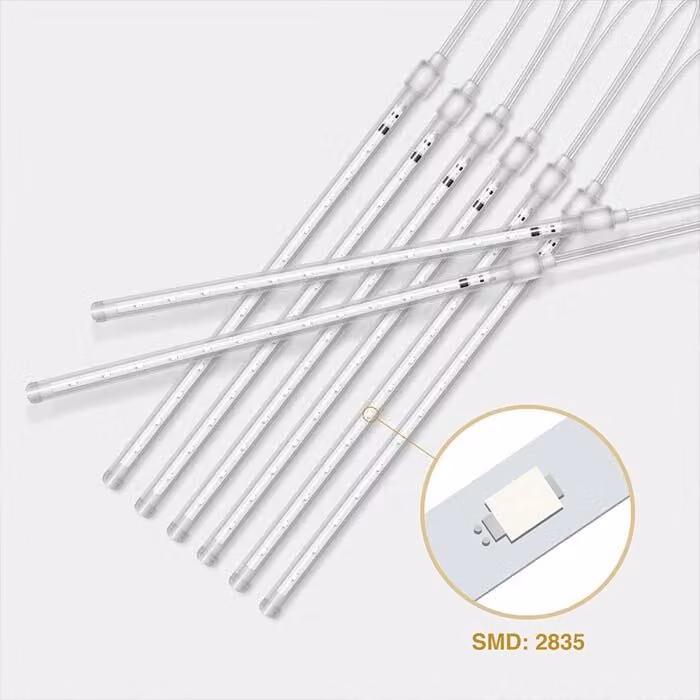 Luci LED con effetto pioggia meteorica, interno e esterno, neve cadente
