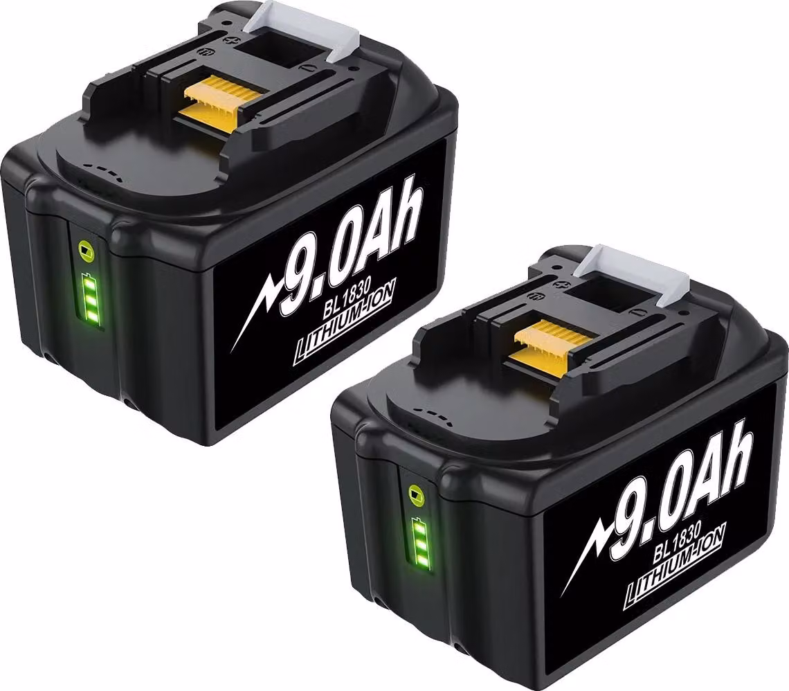 Batteria di ricambio, alta capacità 9000mAh, compatibile con diversi utensili elettrici, 2pcs 9.0ah