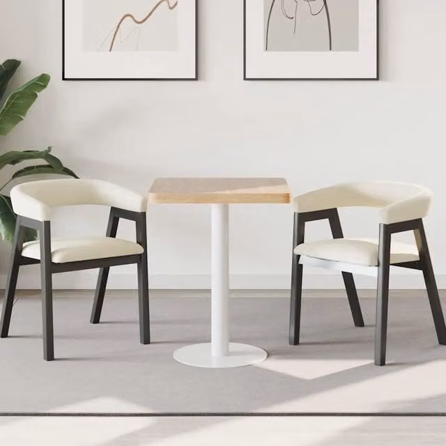 Tavolo da Bistrot Moderno vidaXL Quadrato in MDF e Metallo Marrone e Bianco L/P/H: 60 x 60 x 75 cm