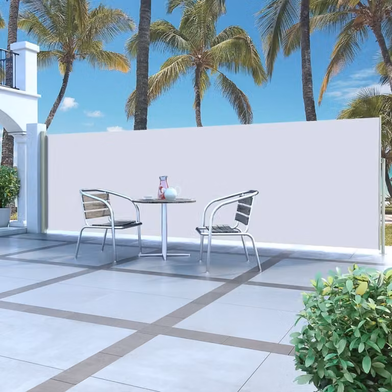 The Living Store Tenda laterale estensibile 160x500 cm Crema