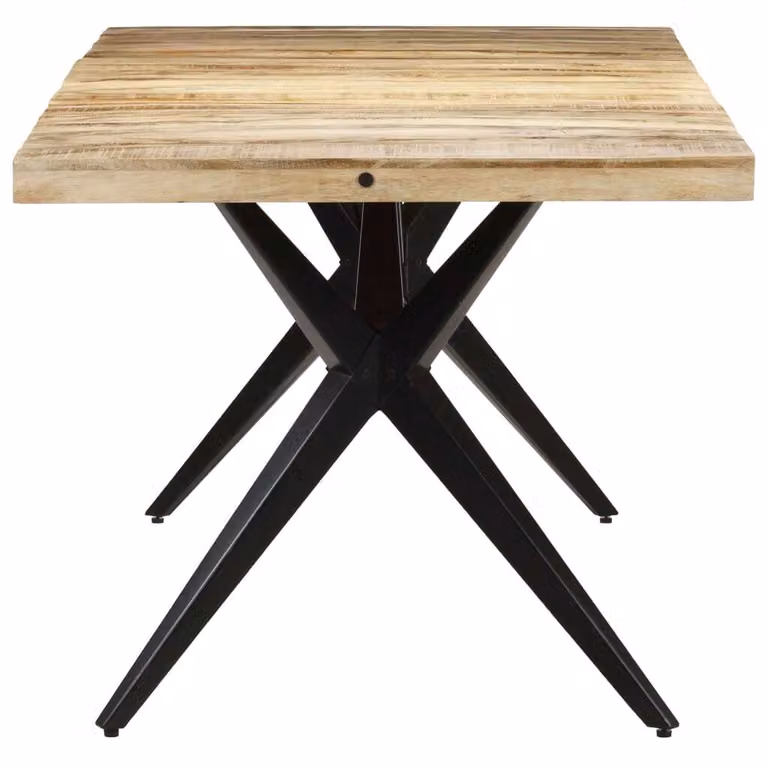 Tavolo da Pranzo 160x80x76 cm in Legno Massello di Mango Grezzo