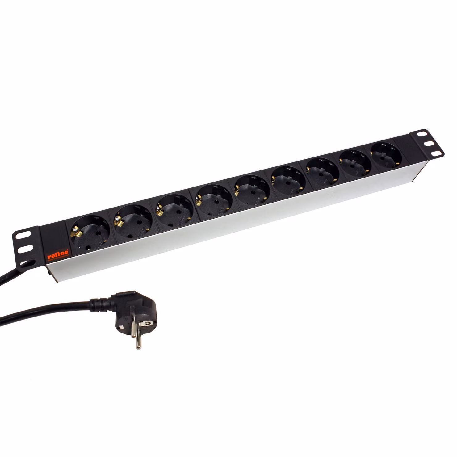 ROLINE - Presa multipla (montabile su rack) - 250 V - 3600 Watt - prese di uscita: 9 - 1U - 48,3 cm (19") - 2 m - He