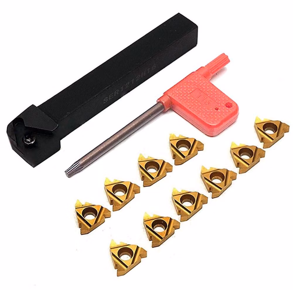 Set di utensili per alesatura - Include 10 inserti in carburo - Chiave a T15