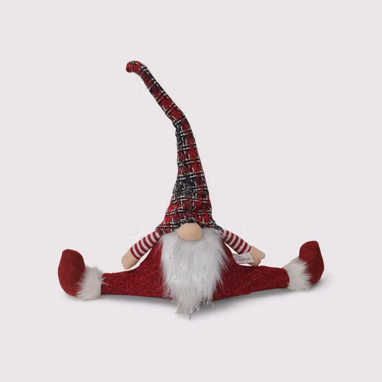 Babbo Natale fermaporta decorativo bianco e rosso