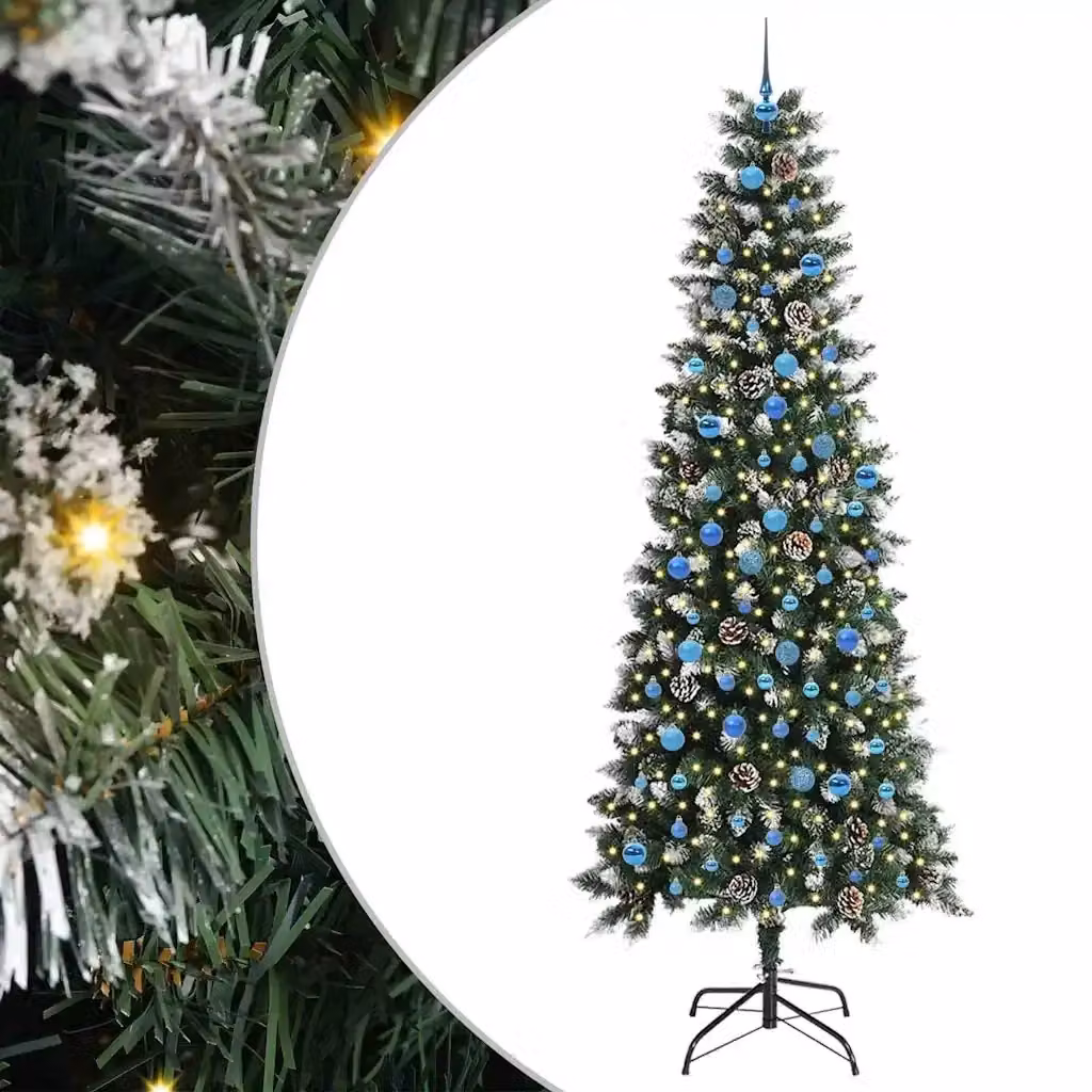 Albero di Natale artificiale moderno vidaXL verde con 300 LED bianco caldo – 2