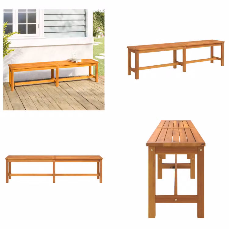 vidaXL Panca da giardino 180x35x45 cm in legno massiccio di acacia - Panca da giardino - Panca da giardino - Panchina - Panca da esterno