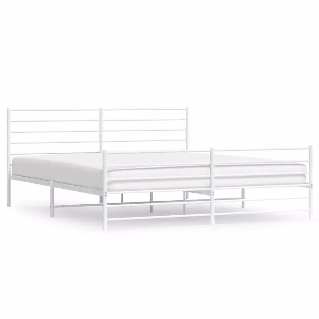 Giroletto con testiera e pediera in metallo bianco vidaXL L/P: 180 x 200 cm – 2