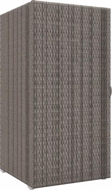 Armadio da giardino Outsunny in rattan PE e metallo con 2 ante e ripiani interni, Grigio, L: 60 cm, P: 63 cm, H: 120 cm