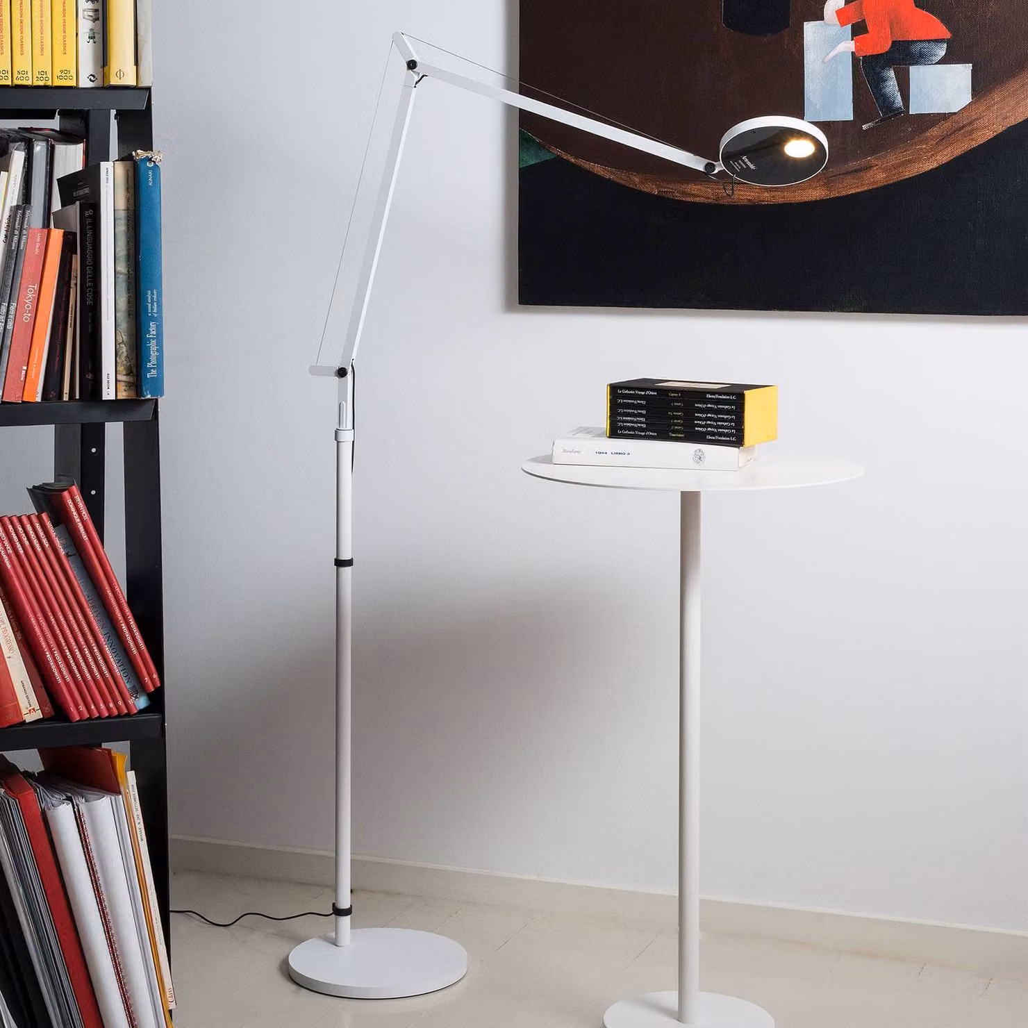Artemide Lampada da terra di design Demetra, dimmerabile, Bianco / Opale, Soggiorno / Sala da pranzo, Alluminio, Design, Lampada da terra