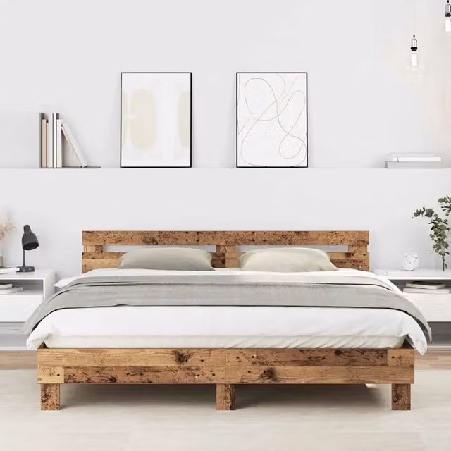 Struttura del letto-Giroletto Legno vecchio 203 x 185 x 70 cm