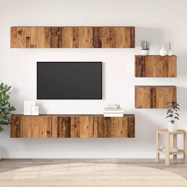 Set mobile TV 8 pz Legno vecchio Legno ingegnerizzato 3393351