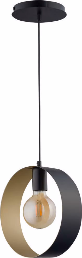 Lampada a sospensione decorativa nera e oro moderna a cerchio Happy 1xE27 15W Sigma Lighting