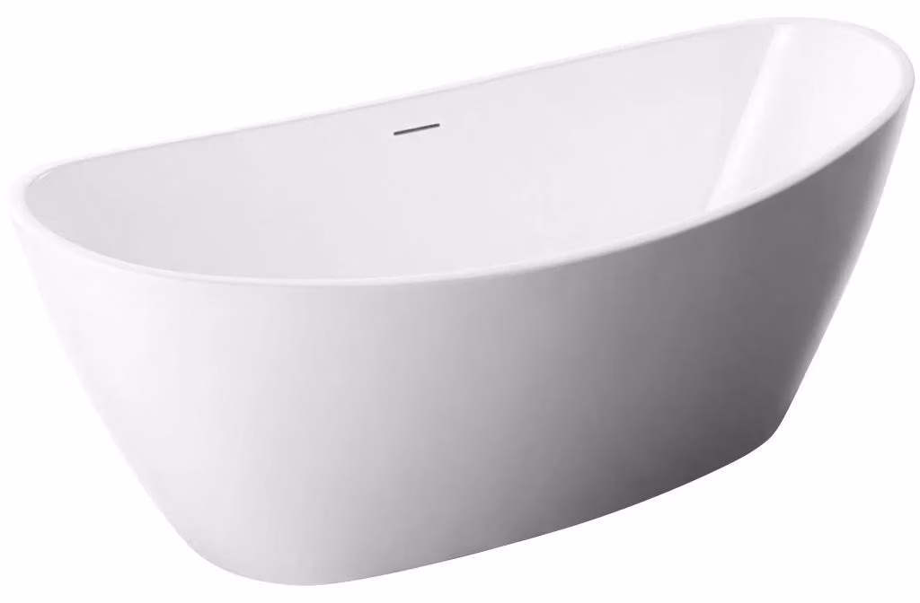 CERANO - Vasca da bagno freestanding in acrilico Flavia - bianco lucido - 168x80 cm