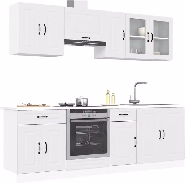 Set Mobili da Cucina 8 pz Kalmar Bianco Legno Multistrato 3314821
