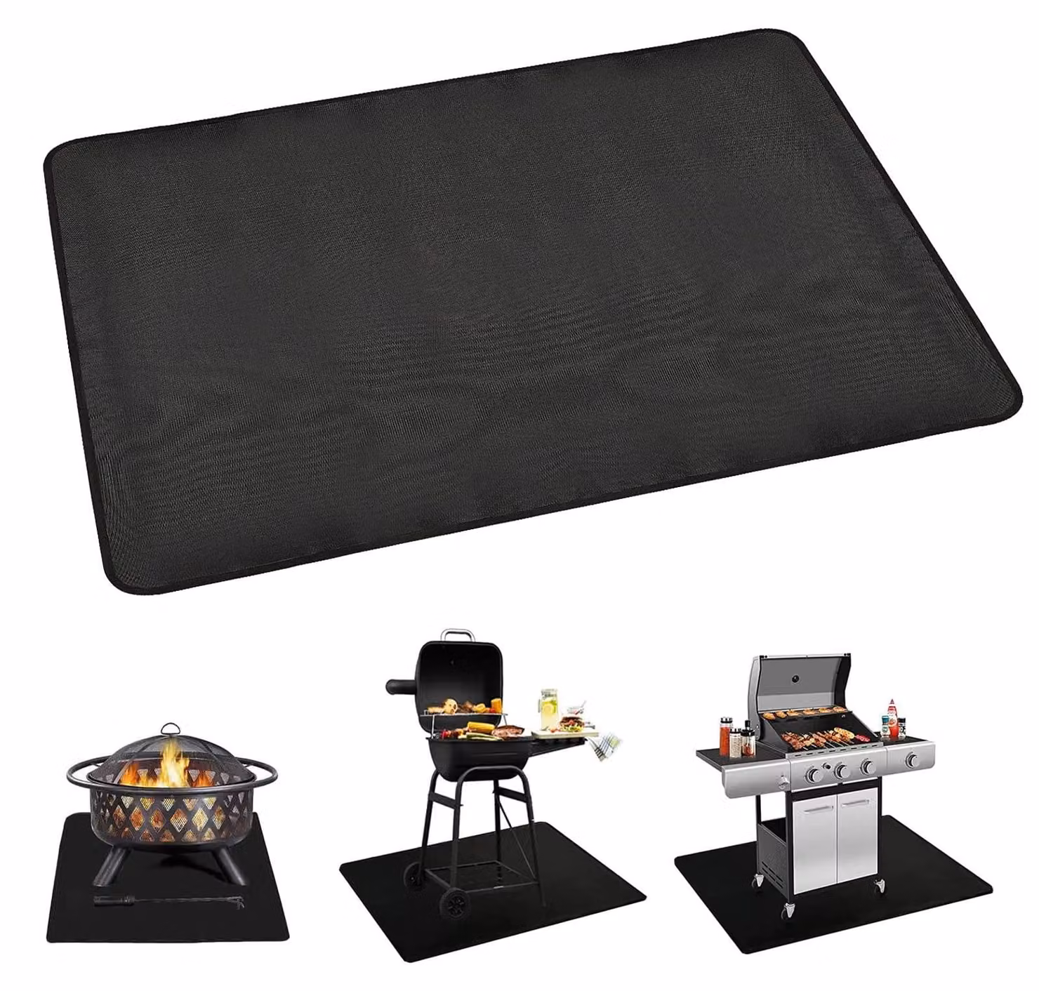 Solidchoice - Piastra resistente al calore per caminetto e barbecue, rettangolare - 60x52 cm