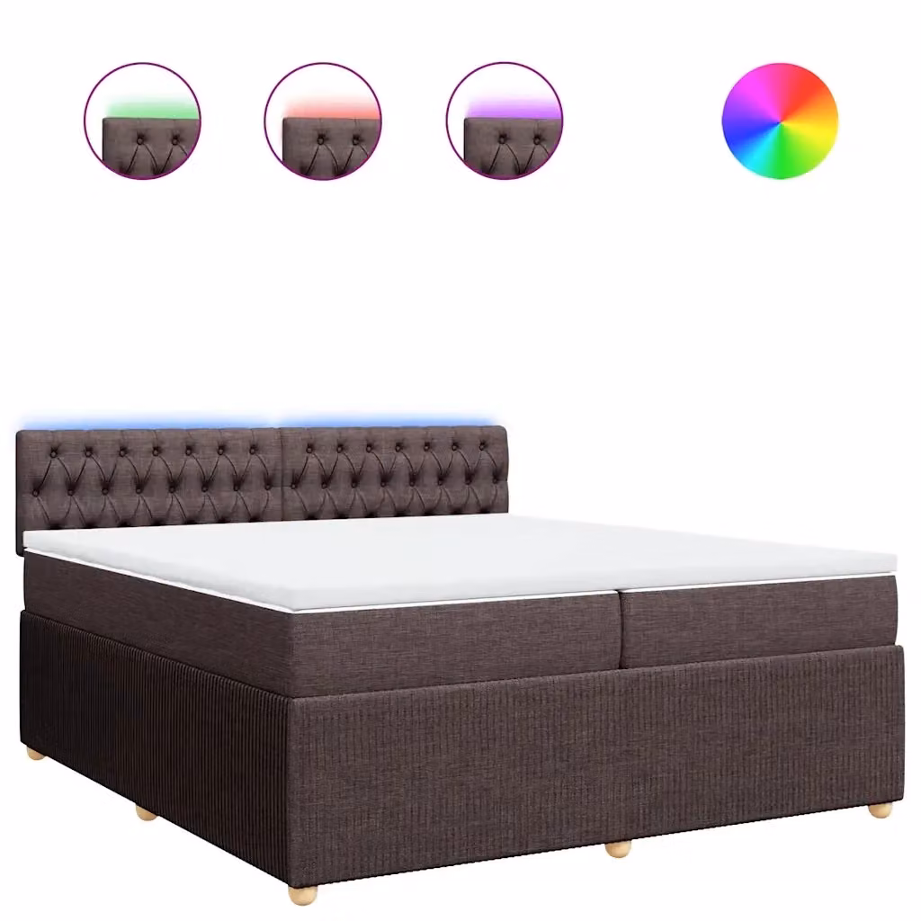 Letto Ibrido Moderno vidaXL con Struttura in Legno di Pino e Materasso Marrone e Bianco L/P: 200 x 200 cm – 2