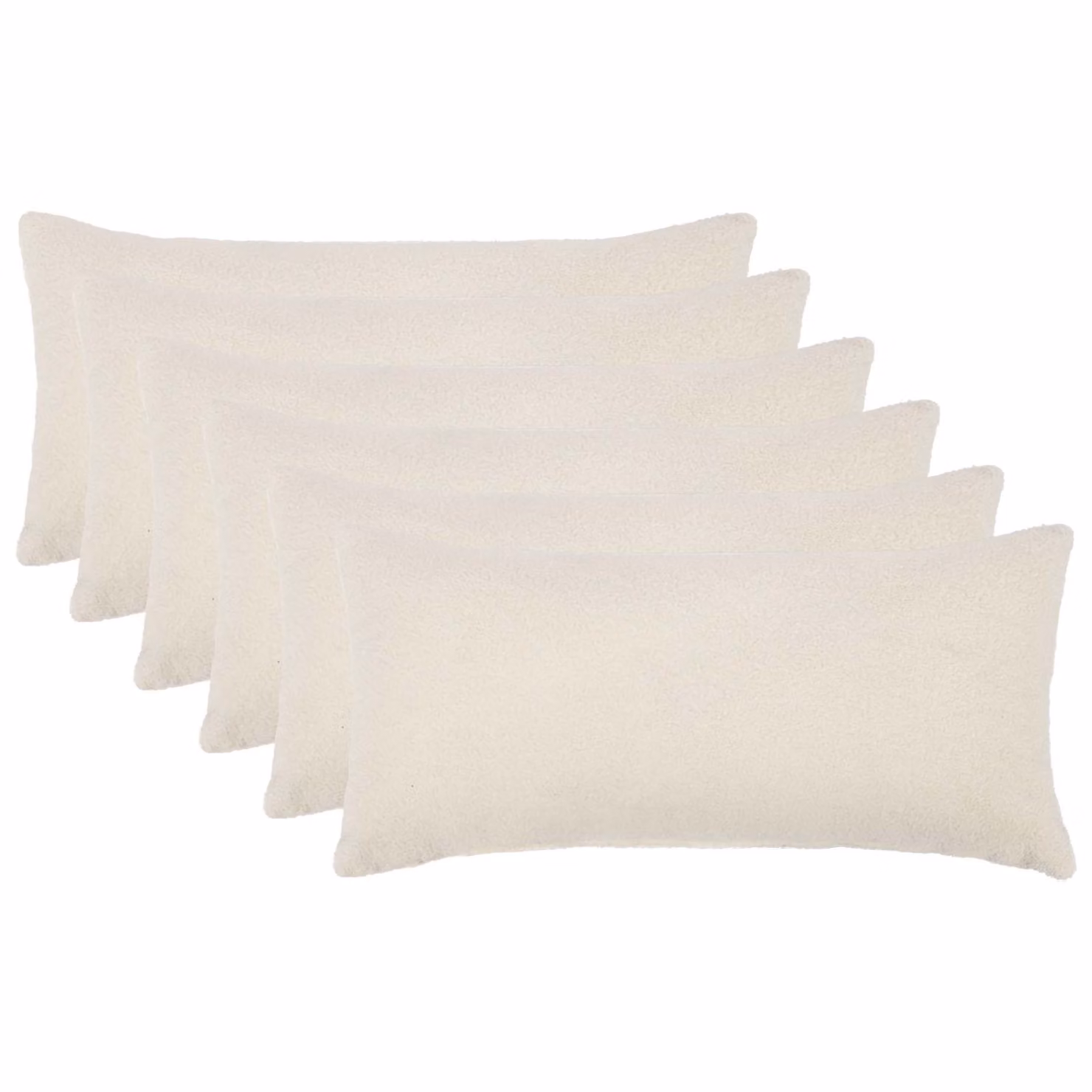 Set di 6 federe vidaXL HEERLEN in bouclé color crema, L 40 cm x P 70 cm