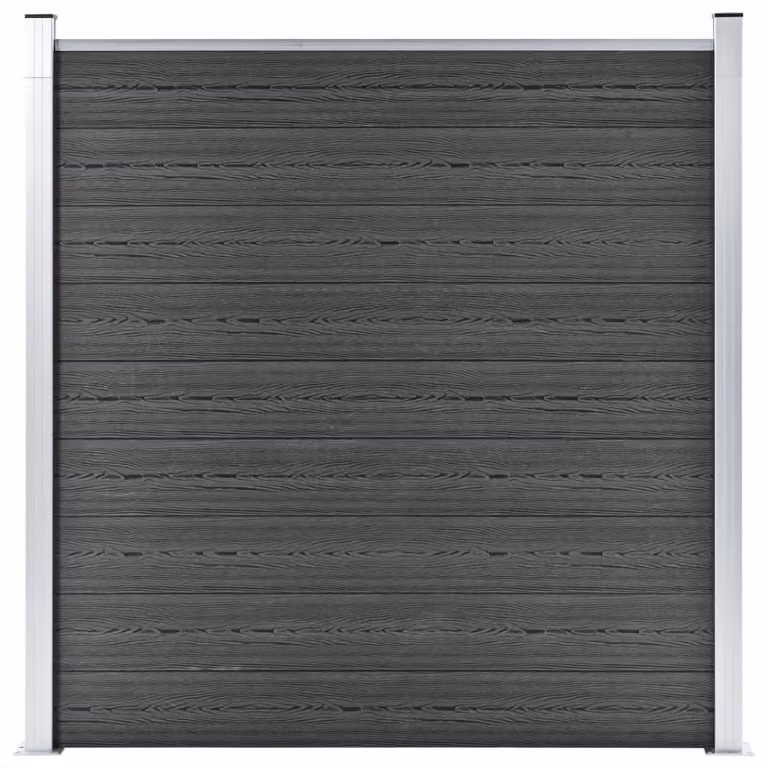 Elemento di recinzione in WPC 180x186 cm nero