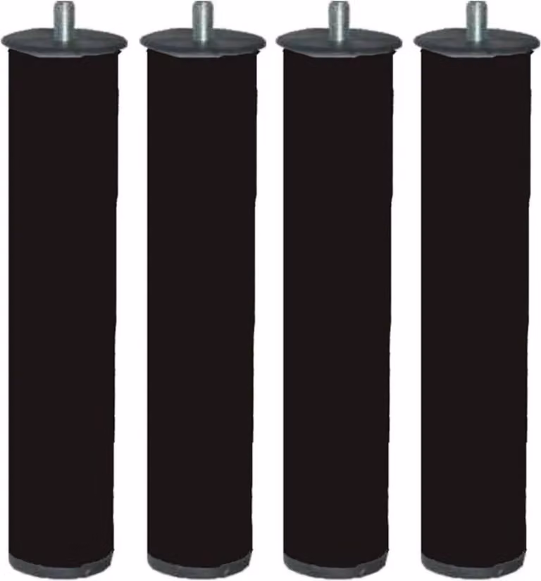 Set di 4 piedini per canape pt26 ø50x275mm senza rullo, nero 96406 micel