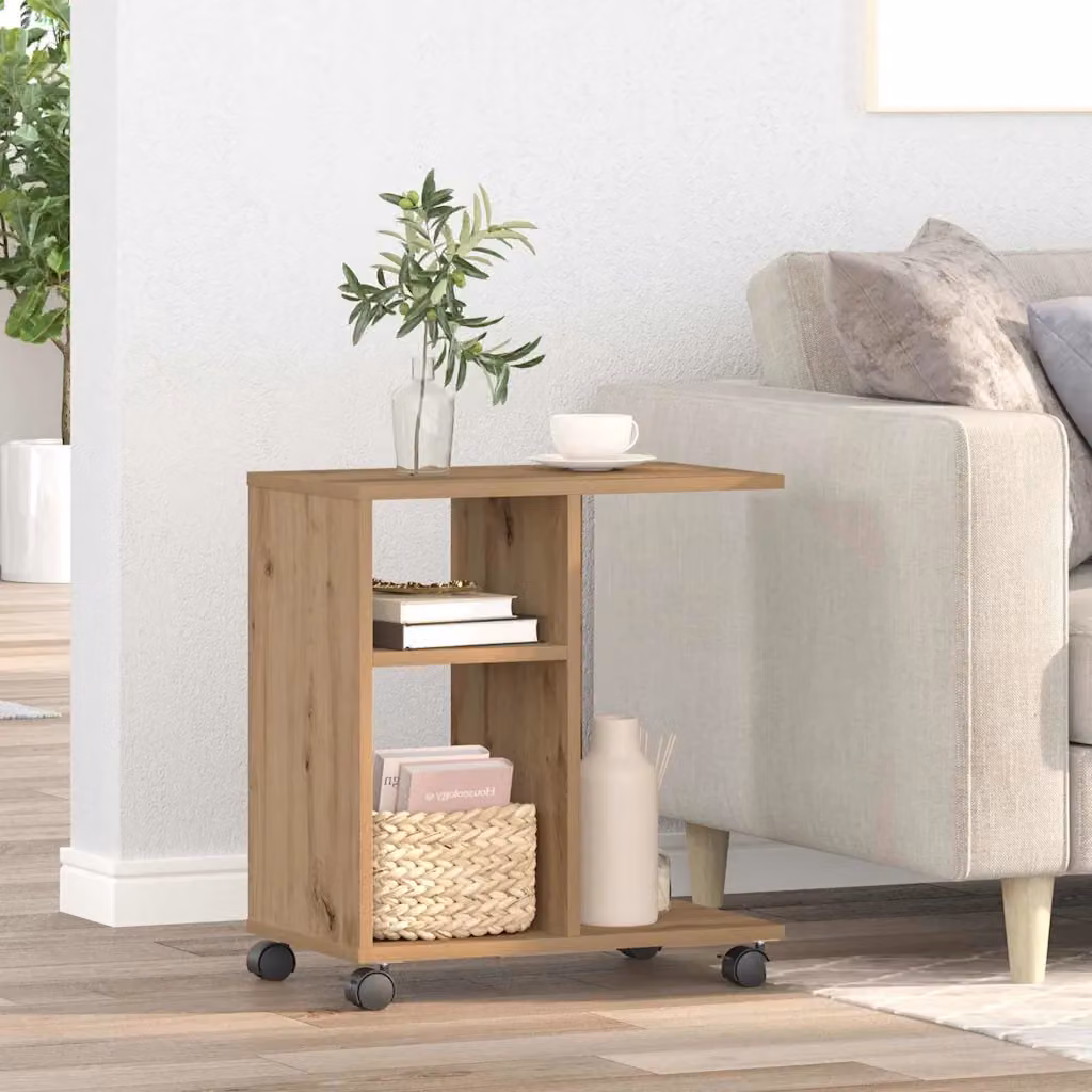 vidaXL Tavolo rettangolare moderno in legno color rovere marrone L: 50 cm, P: 30 cm, H: 55 cm