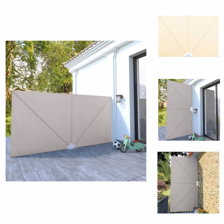 vidaXL Ventilatore laterale pieghevole crema 400×200 cm - Ombrelloni e tende da sole