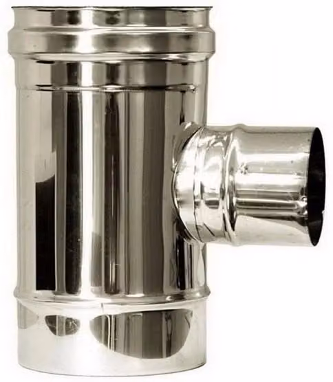 Canna fumaria parete doppia coibentata inox raccordo t 90 ridotto 80 dn 200/250