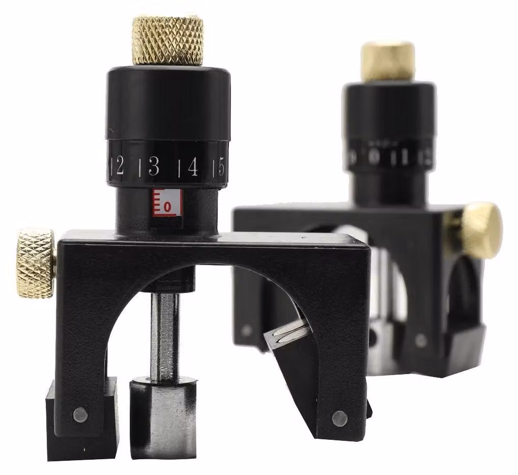 Regolatore per lame di piallatrice - Calibro di regolazione magnetico - Regolabile - Misura di altezza con nonio - Per piallatrici a filo e spessatrici - 2 pezzi