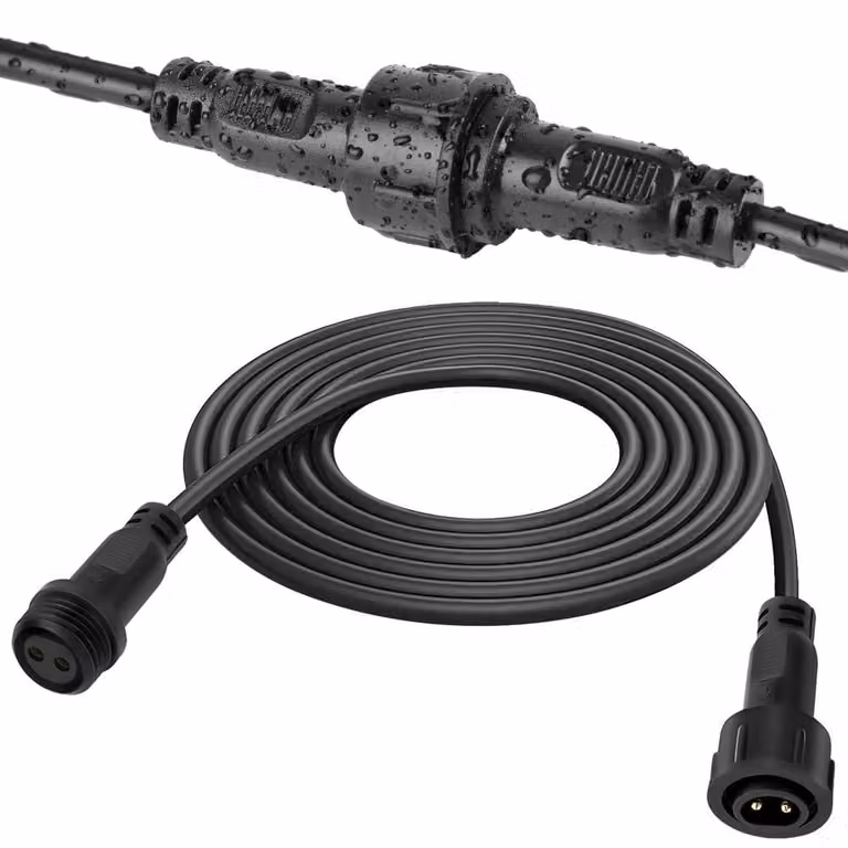 Connettore splitter impermeabile IP65 per catene luminose, 5 metri, colore nero