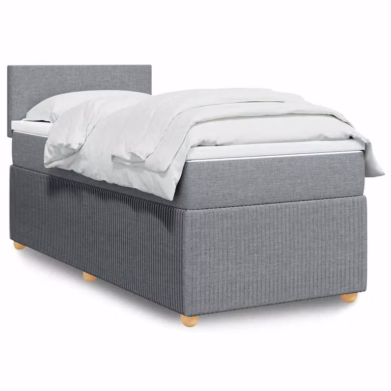 vidaXL Letto Ibrido con Materasso a Molle Insacchettate Grigio e Bianco L/P: 90 x 200 cm