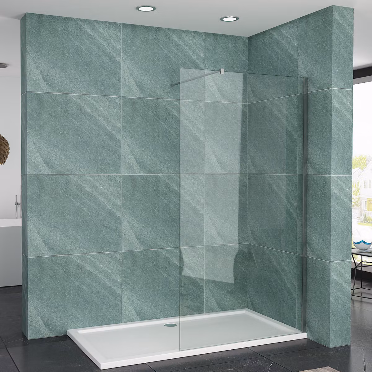 SONNI 70 x 200 cm walk in shower Schermo doccia da 8 mm Cabina doccia in vetro temperato di sicurezza da 8 mm con rivestimento Nano, con pannello laterale orientabile Nano