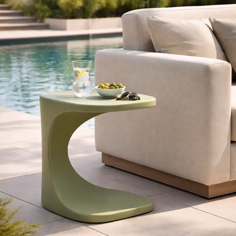 Bagan - Tavolino da Salotto, 44x54x44h cm Verde, Adatto per Indoor/outdoor