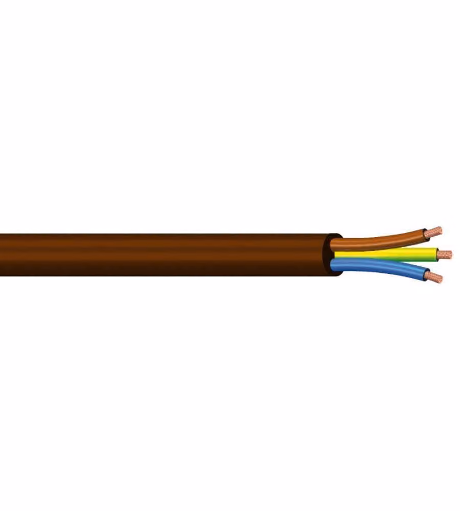 Poly Pool Cavo Tripolare 3x2,5 mm² Marrone 1 m per Installazioni Elettriche