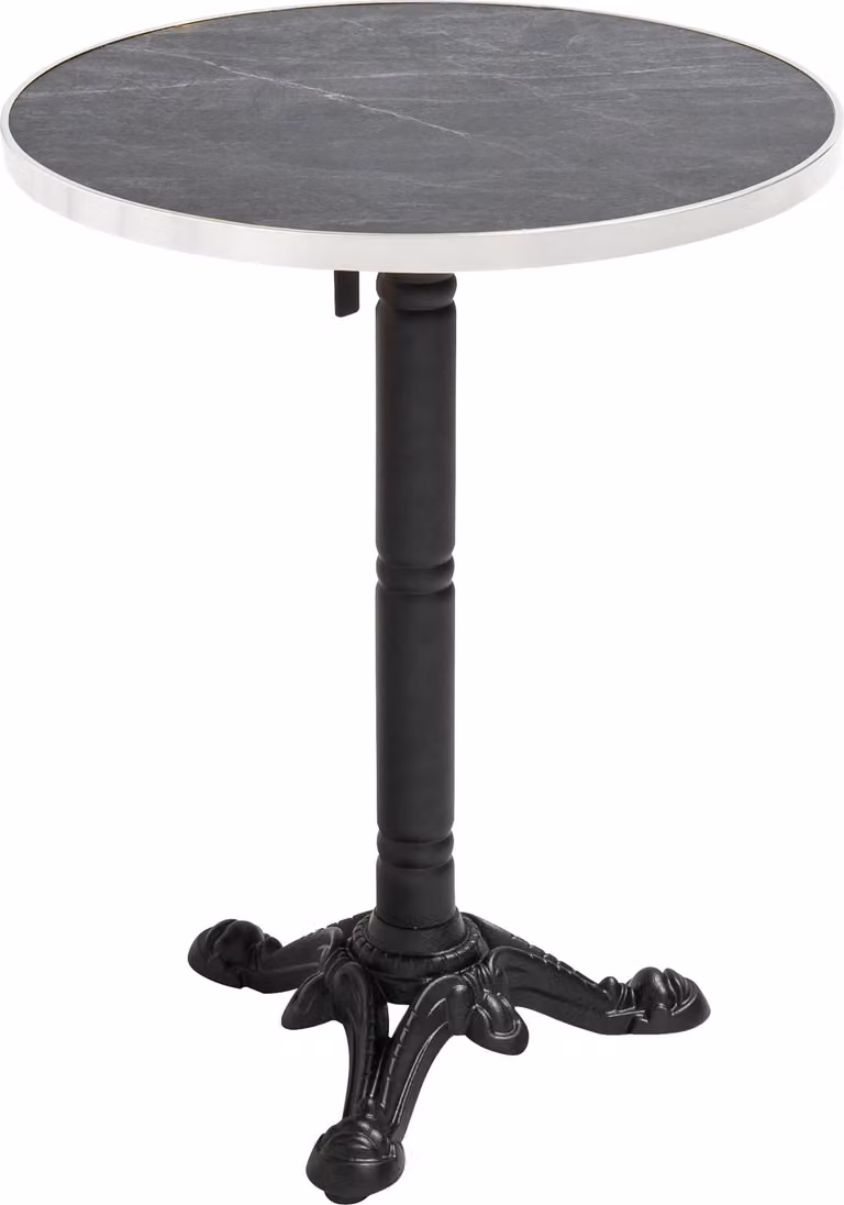 Tavolo da pranzo 60 cm inclinabile marmo nero/argento e piede nero - Oviala Montmartre