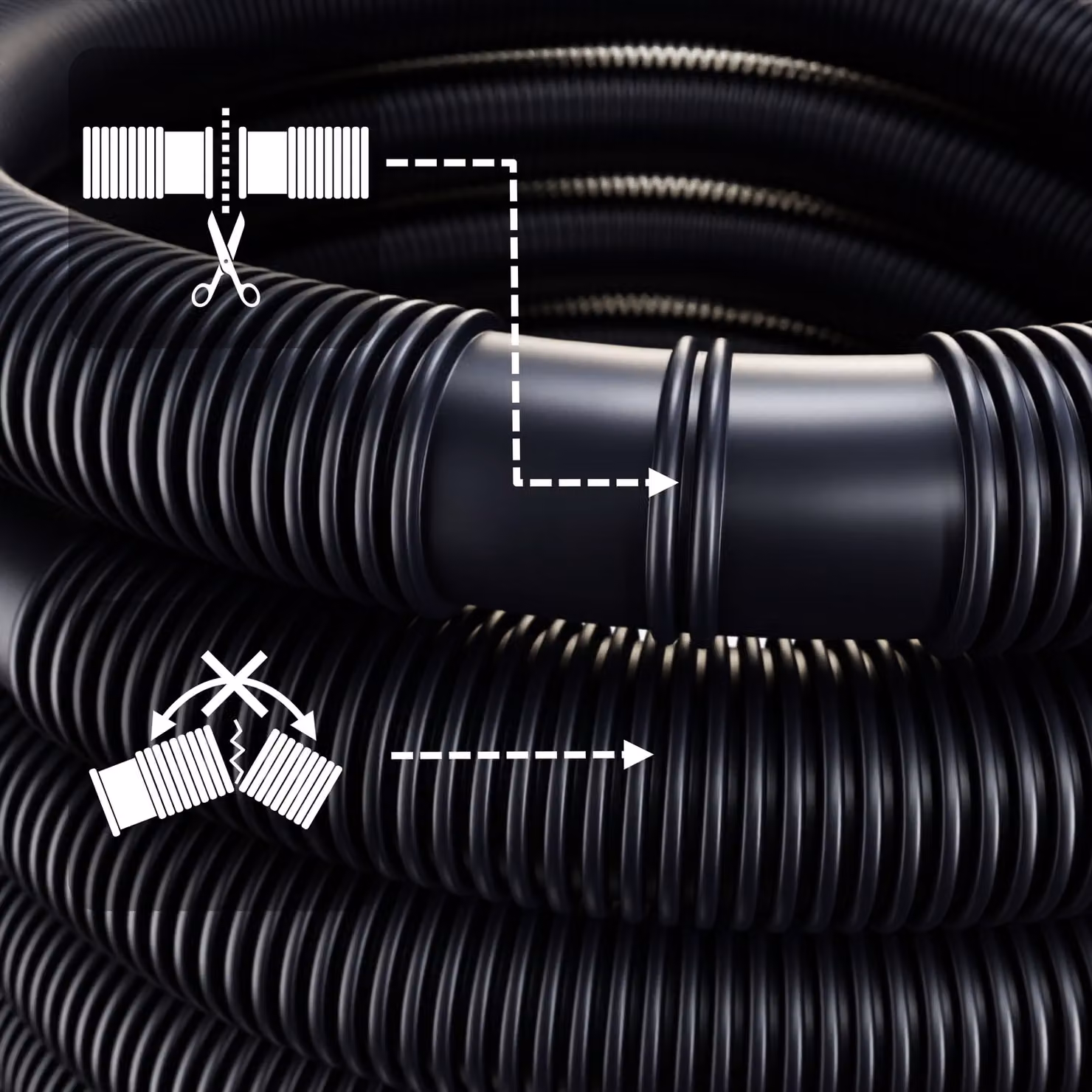 Tubo per piscina Monzana in plastica nero Ø32mm x 10m – 2