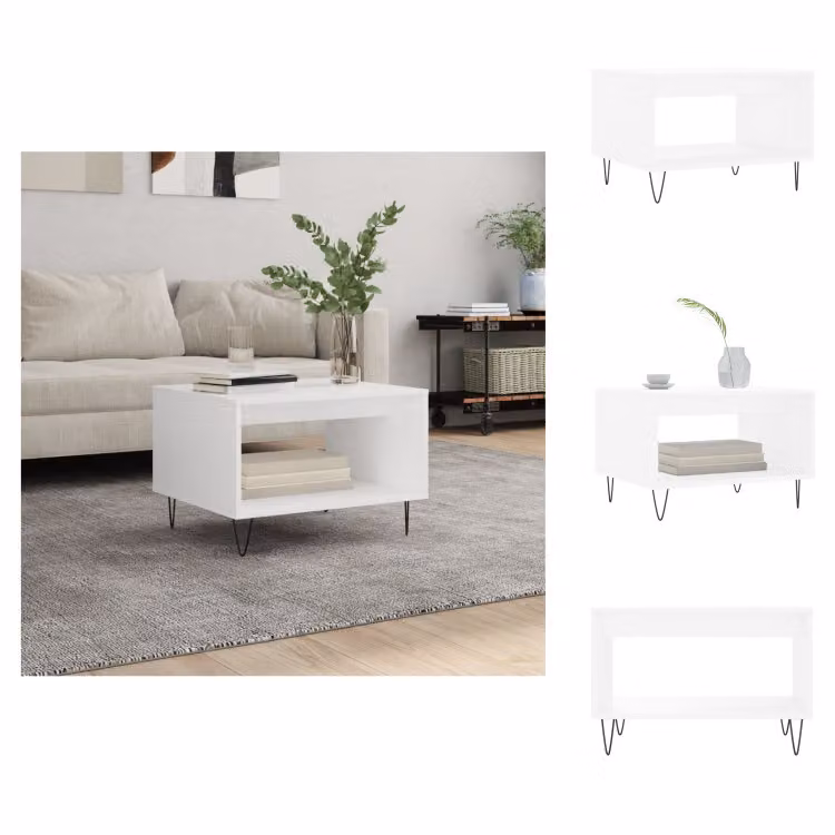 vidaXL Tavolino bianco 60x50x40 cm in legno - Tavolini da caffè