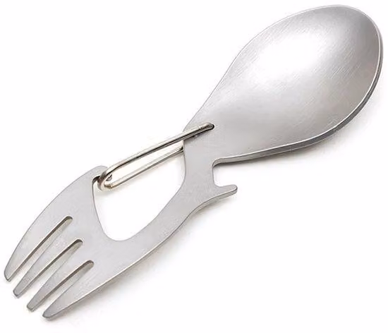 Coltello da campeggio leggero - Multitool 3-in-1 - Acciaio titanio - Attrezzatura pratica per attività all'aperto