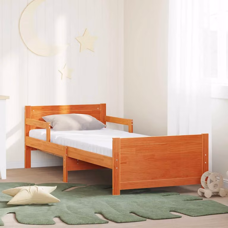 Struttura letto per bambini vidaXL in pino massello marrone 80 x 200 cm