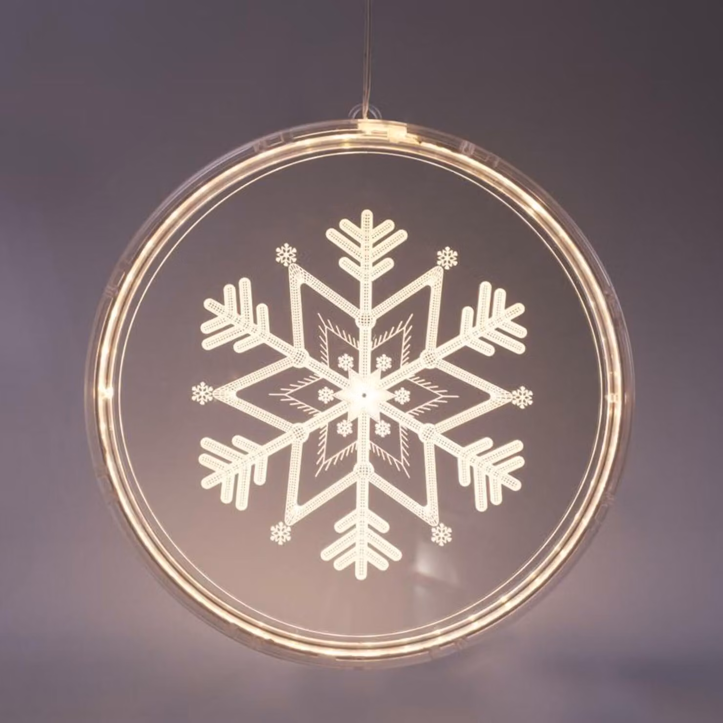 ACA Lighting Fiocco di neve 3D in acrilico, 36 WW LED IP20 21x21,6cm, cavo di alimentazione USB incluso X083612510