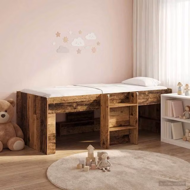 Letto singolo alto per bambini vidaXL in legno marrone L: 193 cm, P: 96 cm, H: 120 cm
