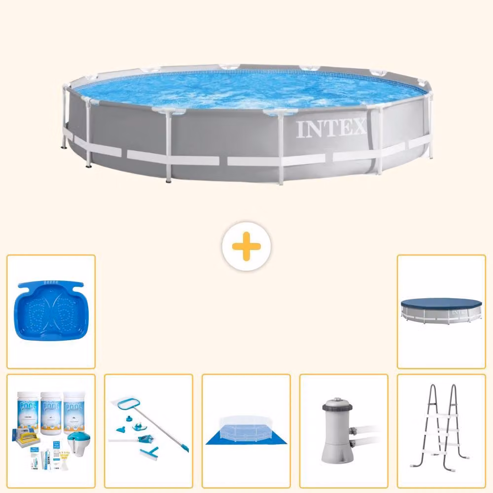 Struttura per piscina a forma di prisma - 366x76 cm - composta da 8 elementi - modello S20526