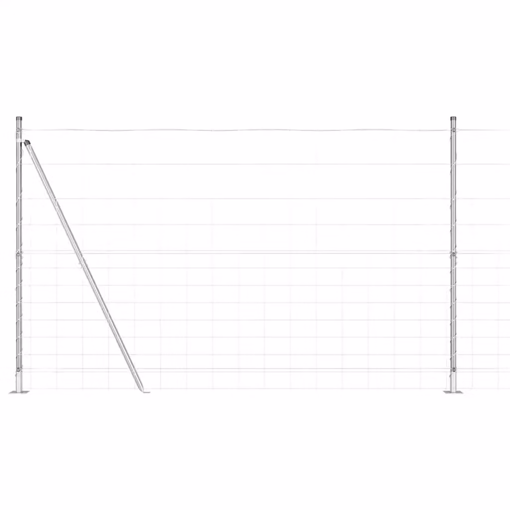 Recinzione metallica saldata vidaXL in acciaio zincato argento con base in cemento L: 1,5 m, H: 50 cm, P: 1,8 cm – 2
