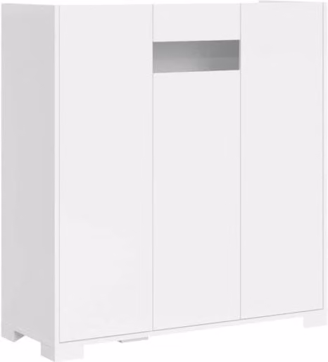 Credenza alta 3 ante 100x35x110 cm bianco lucido - RIFLESSO