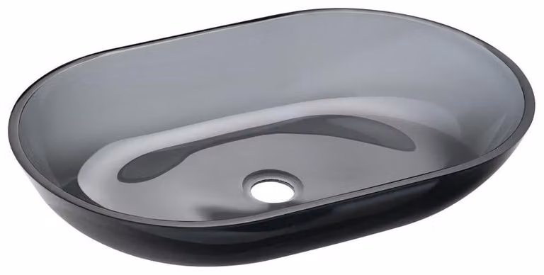 Lavabo da appoggio in vetro SCALO 56x36 cm, nero